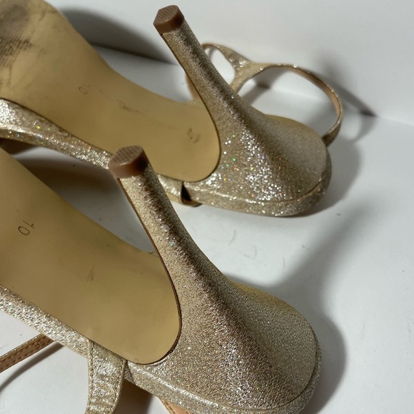 Badgley Mischka | American Glamour Sparkle Glitter Heels Size 10 - Picture 12 of 12